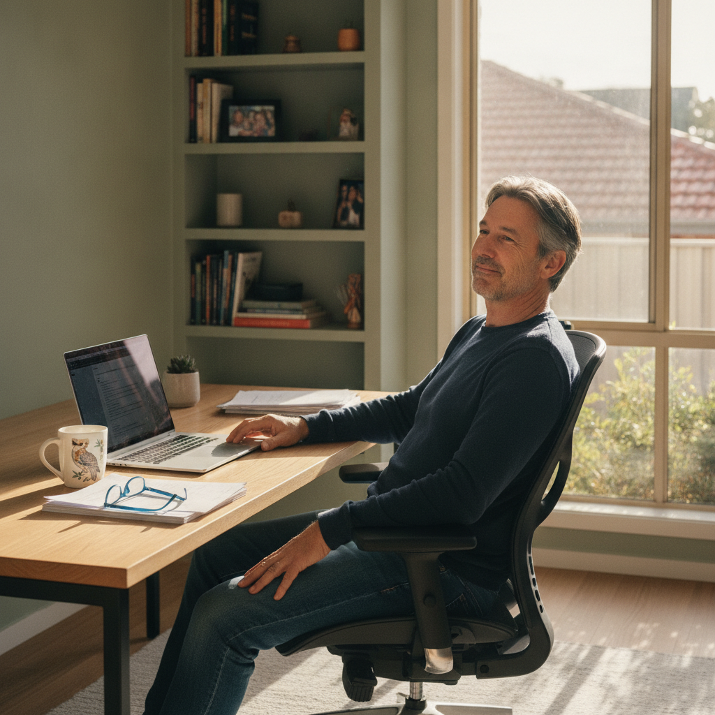 Computer cleaning across New South Wales — a local resident at home with a clean, fast, dust-free computer running cool and quiet