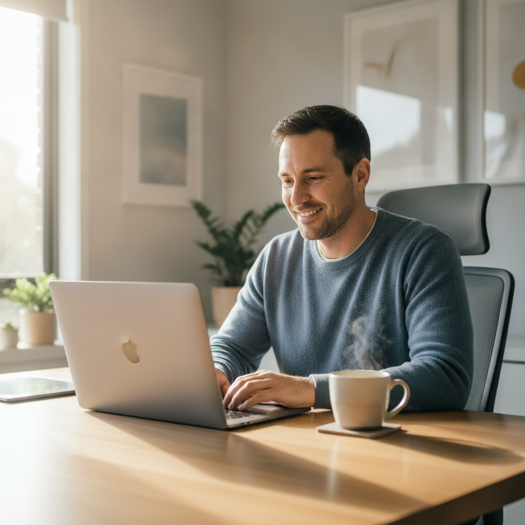 Computer cleaning across Victoria — a local resident at home with a clean, fast, dust-free computer running cool and quiet