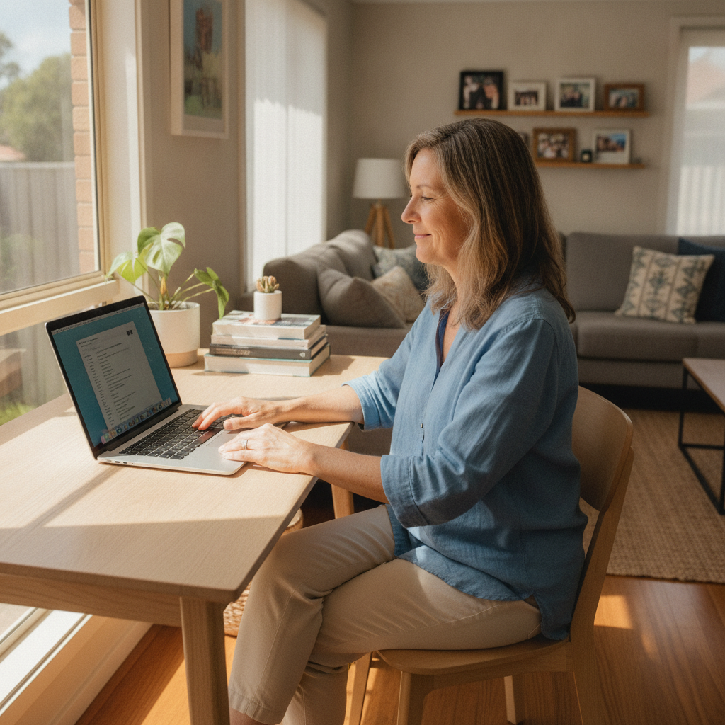 Professional computer clean-out in Sunnybank South (4109) — a happy Queensland resident at home with a spotless, fast, quiet machine