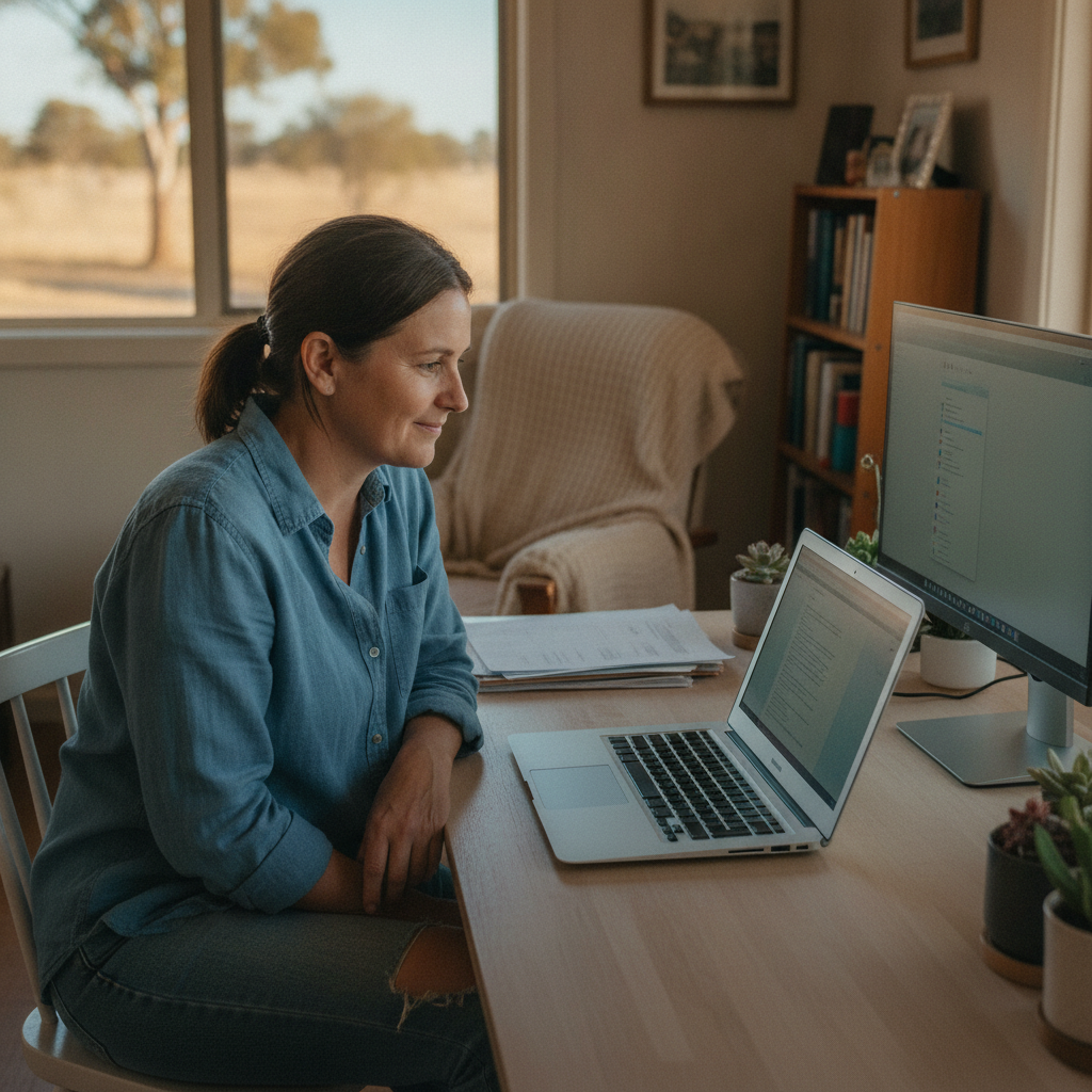 Computer cleaning in Tallimba (2669) — a local resident at home with a clean, fast, dust-free computer running cool and quiet