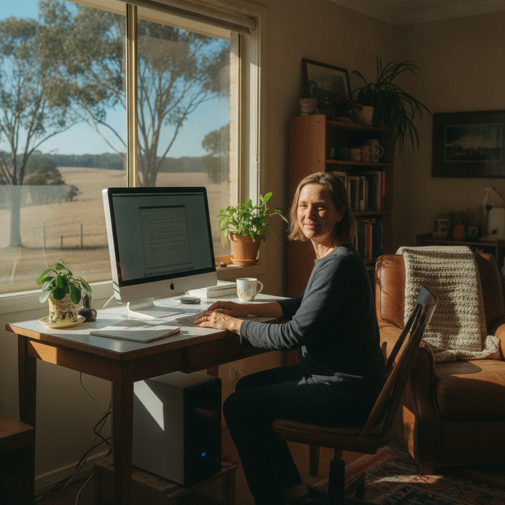 Professional computer clean-out in Tantawangalo (2550) — a happy New South Wales resident at home with a spotless, fast, quiet machine