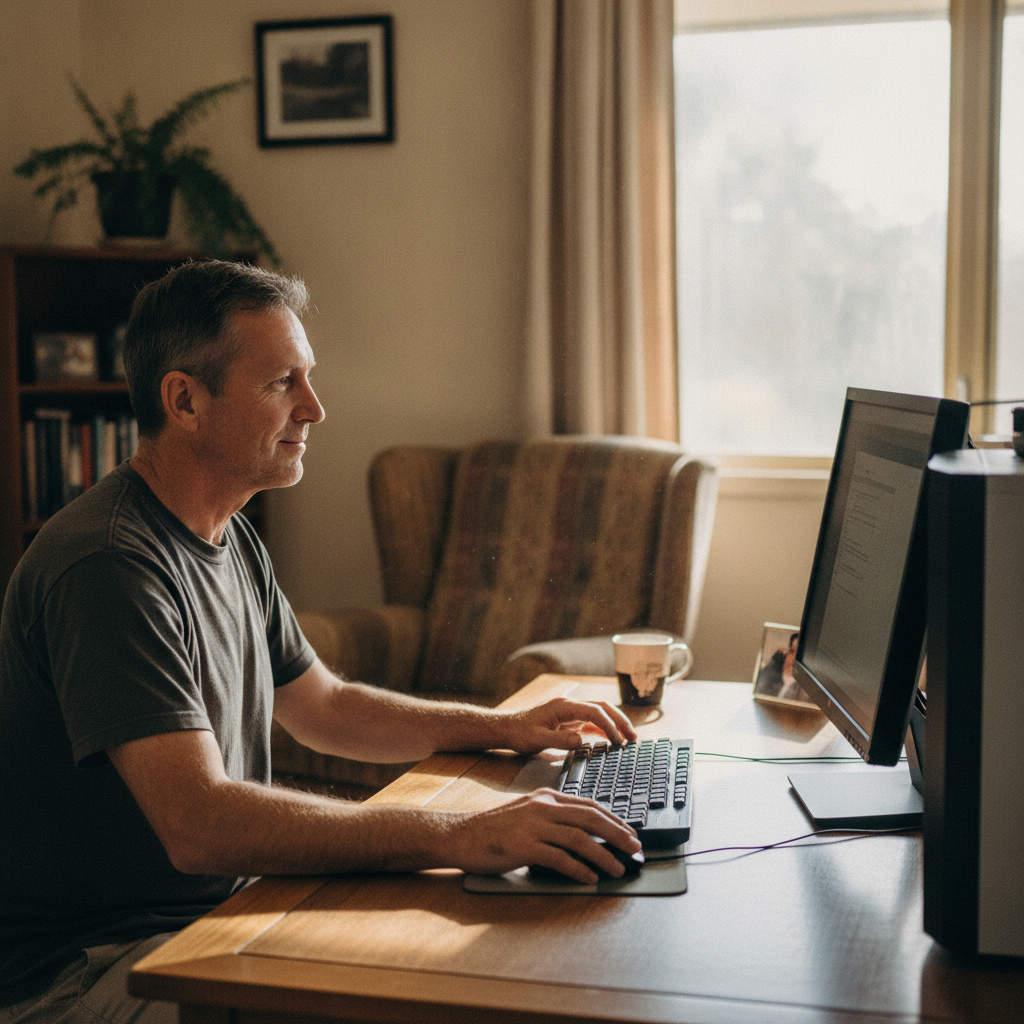 Computer cleaning in Tantonan (2731) — a local resident at home with a clean, fast, dust-free computer running cool and quiet