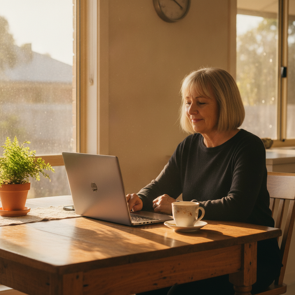 Professional computer clean-out in Taren Point (2229) — a happy New South Wales resident at home with a spotless, fast, quiet machine