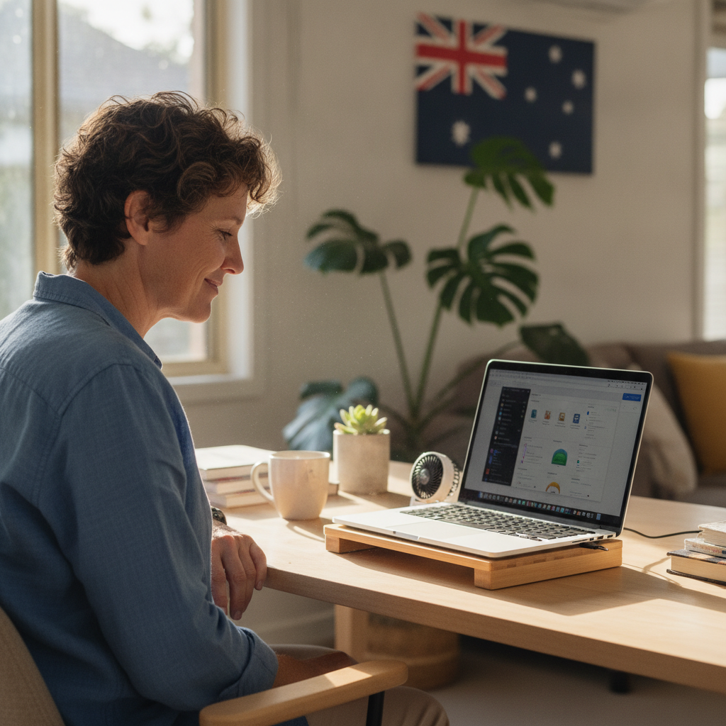 Computer cleaning in Taringa (4068) — a local resident at home with a clean, fast, dust-free computer running cool and quiet
