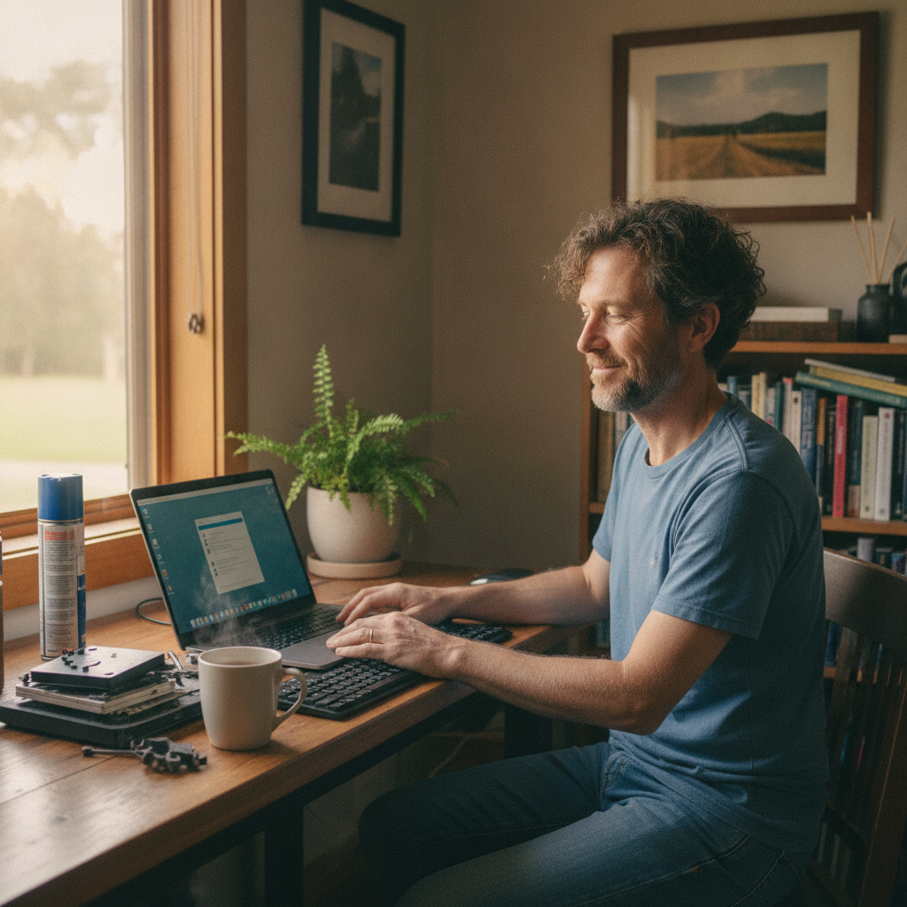Laptop and desktop cleaning in Tarlo (2580) — an at-home owner pleased their computer runs cool and quiet again