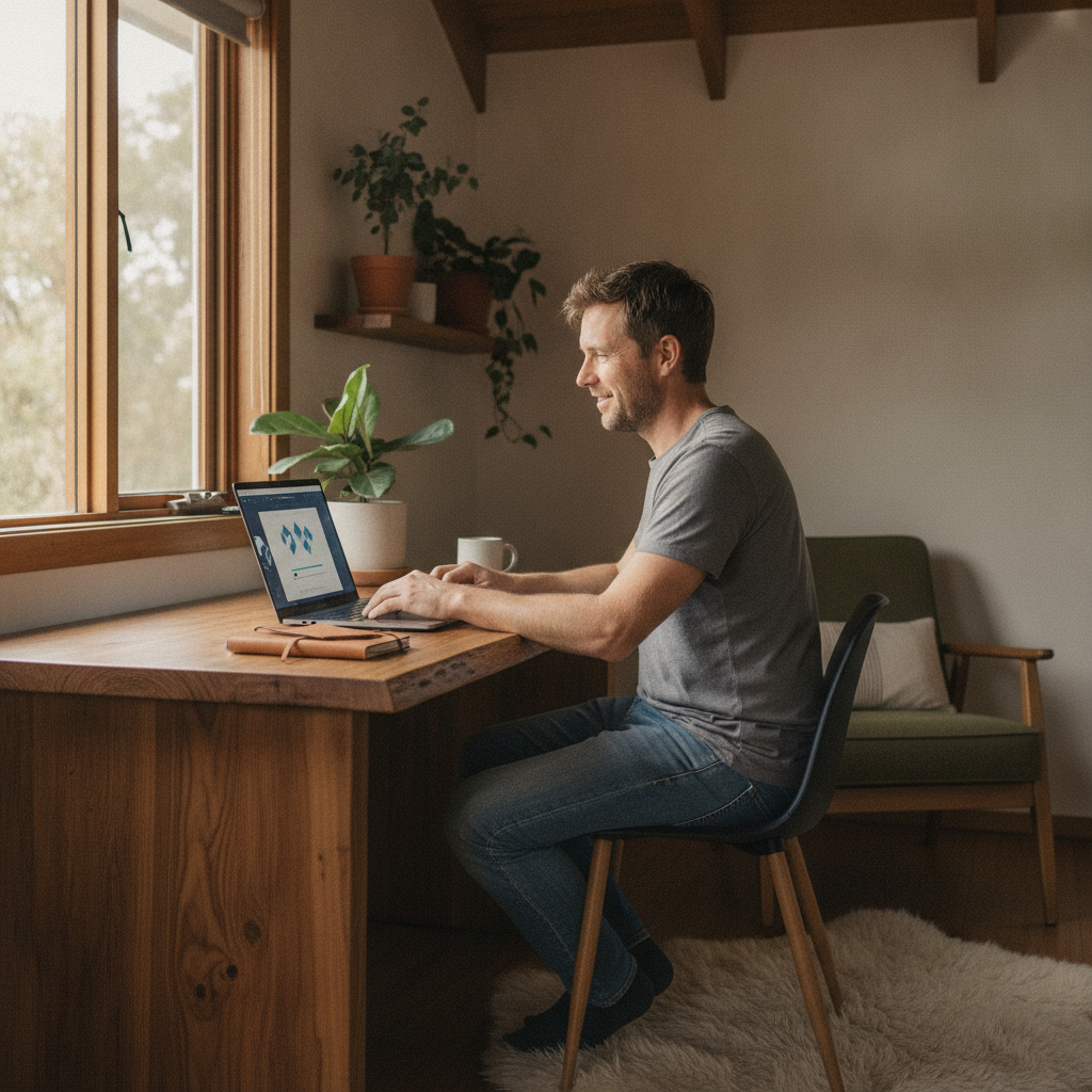 Computer cleaning in Ten Mile Hollow (2250) — a local resident at home with a clean, fast, dust-free computer running cool and quiet