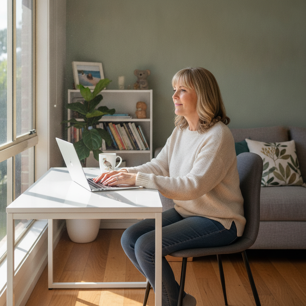Professional computer clean-out in Terrace Creek (2474) — a happy New South Wales resident at home with a spotless, fast, quiet machine