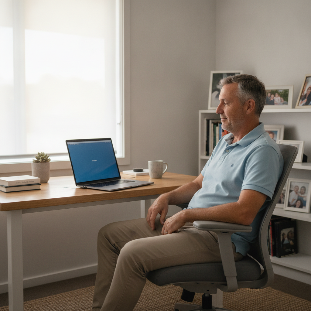Professional computer clean-out in Thirlmere (2572) — a happy New South Wales resident at home with a spotless, fast, quiet machine