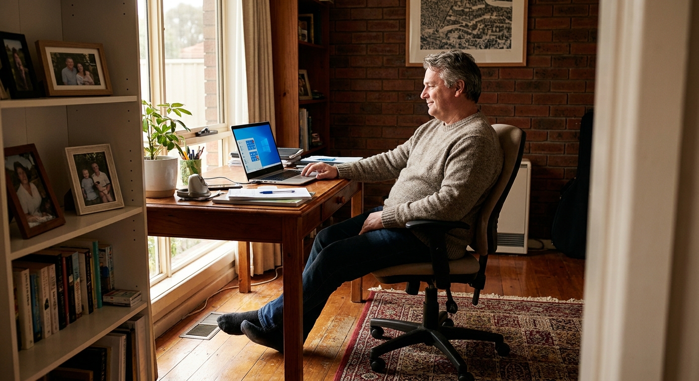 Computer cleaning in Thomastown (3074) — a local resident at home with a clean, fast, dust-free computer running cool and quiet
