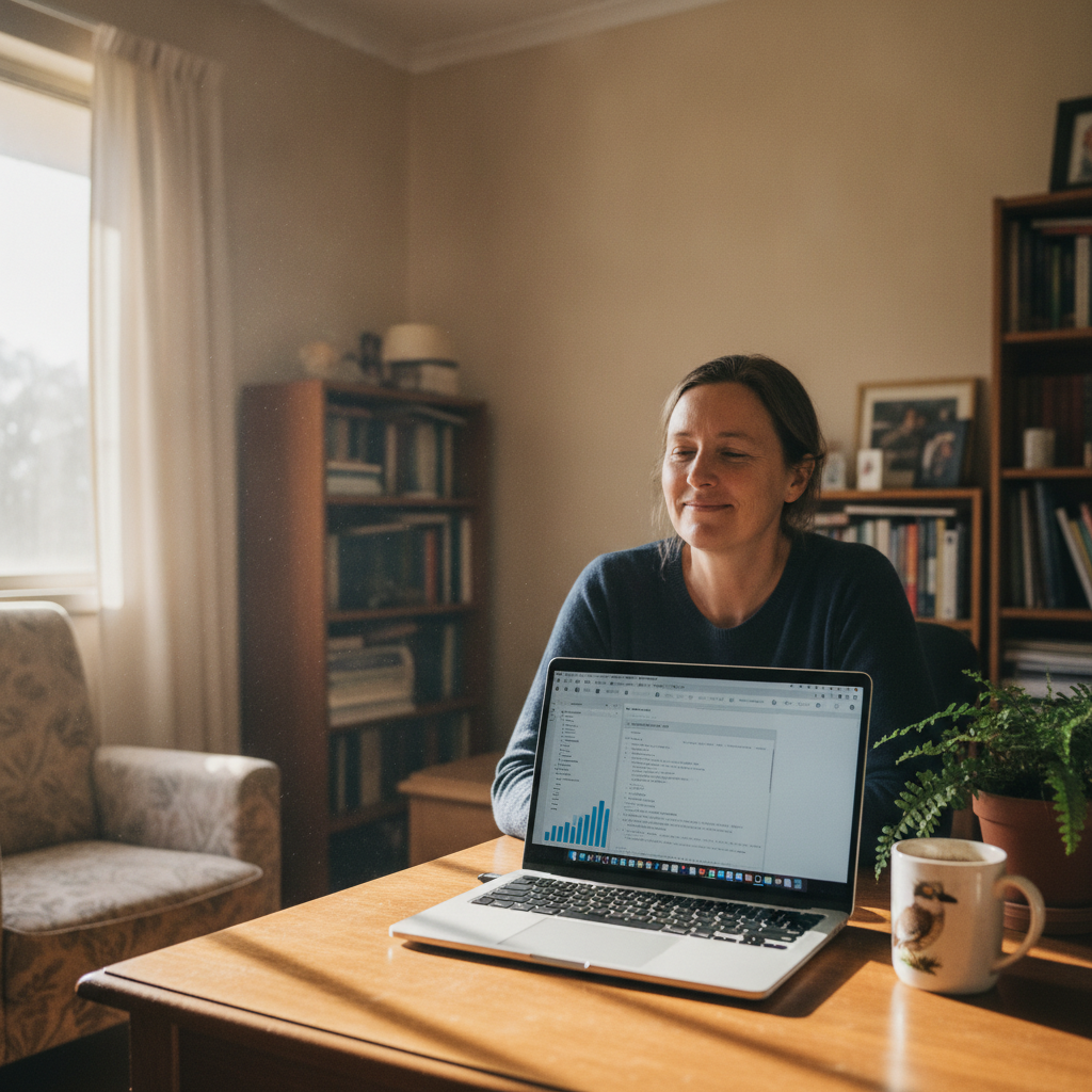 Professional computer clean-out in Tilpa (2840) — a happy New South Wales resident at home with a spotless, fast, quiet machine