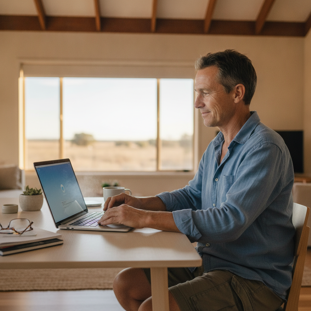 Professional computer clean-out in Tooranie (2734) — a happy New South Wales resident at home with a spotless, fast, quiet machine