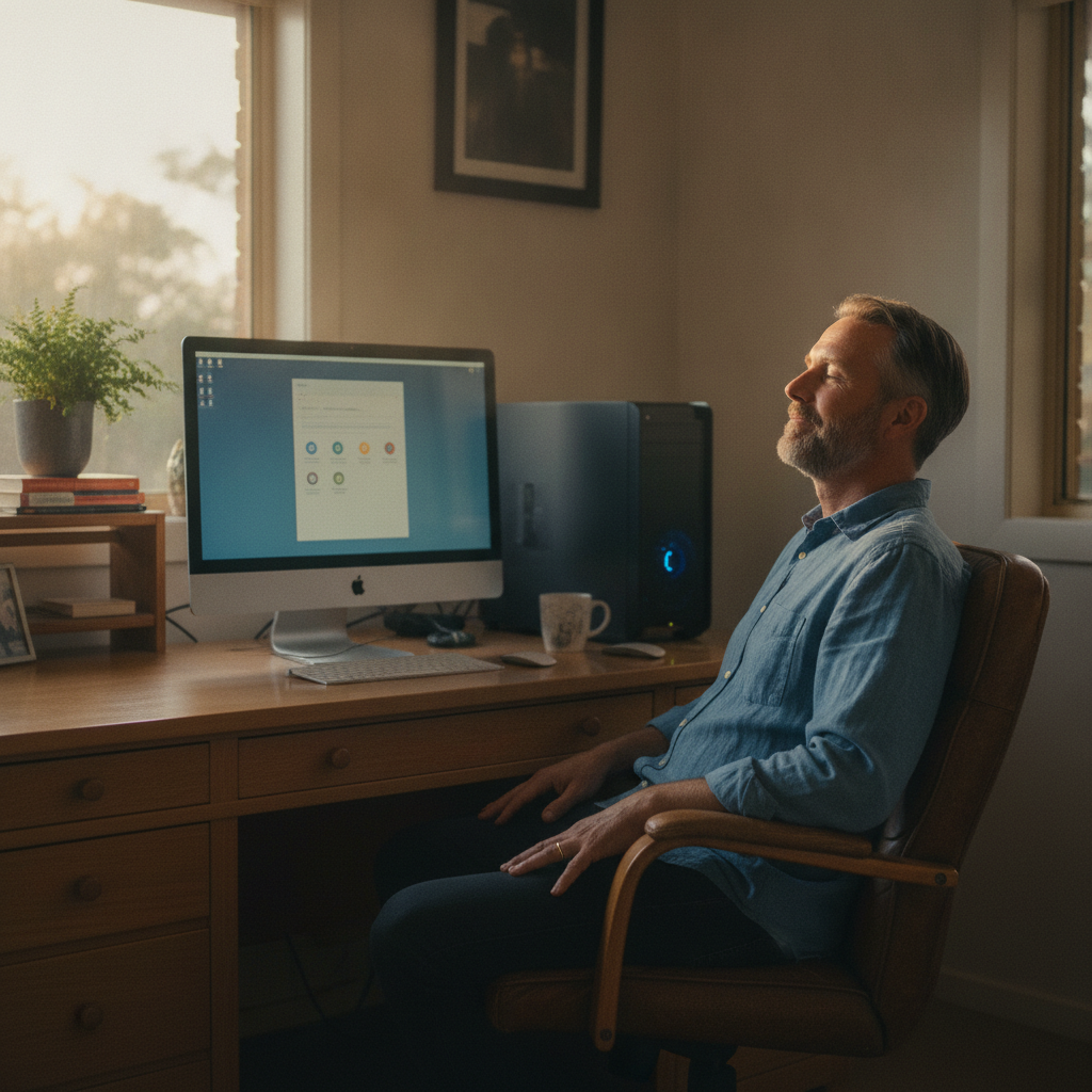 Computer cleaning in Toronto (2283) — a local resident at home with a clean, fast, dust-free computer running cool and quiet