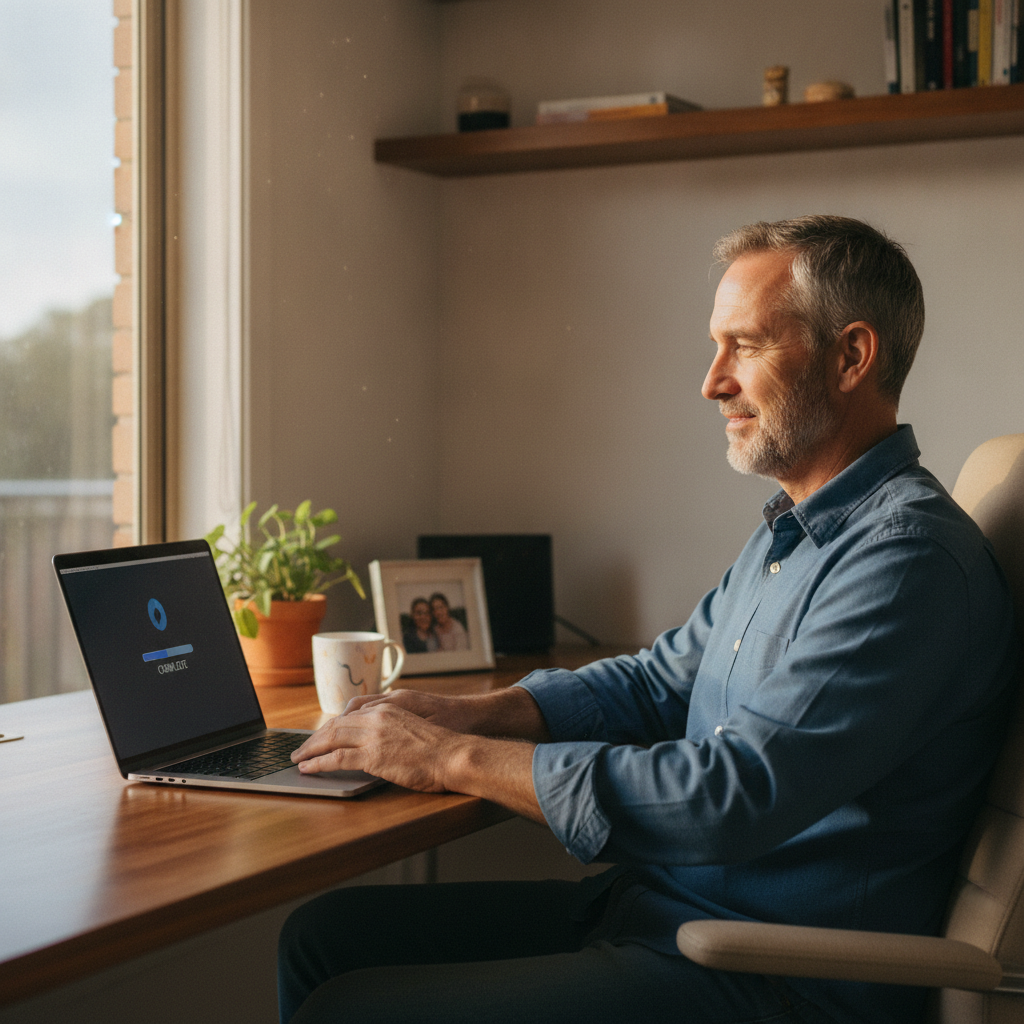 Computer cleaning in Traralgon East (3844) — a local resident at home with a clean, fast, dust-free computer running cool and quiet