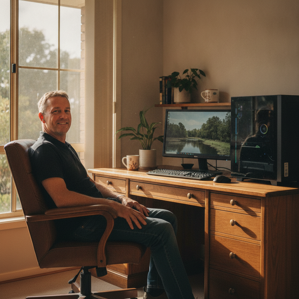 Computer cleaning in Tuggerawong (2259) — a local resident at home with a clean, fast, dust-free computer running cool and quiet