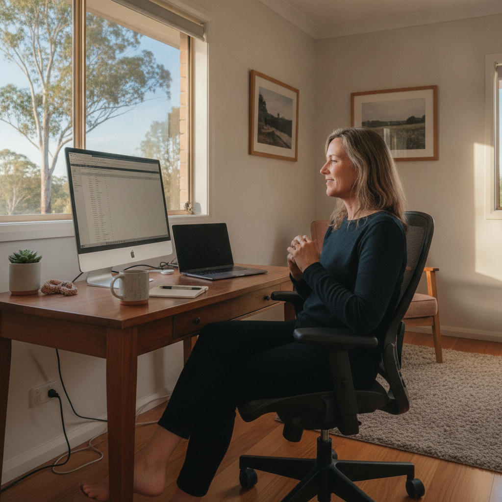 Professional computer clean-out in Tullera (2480) — a happy New South Wales resident at home with a spotless, fast, quiet machine
