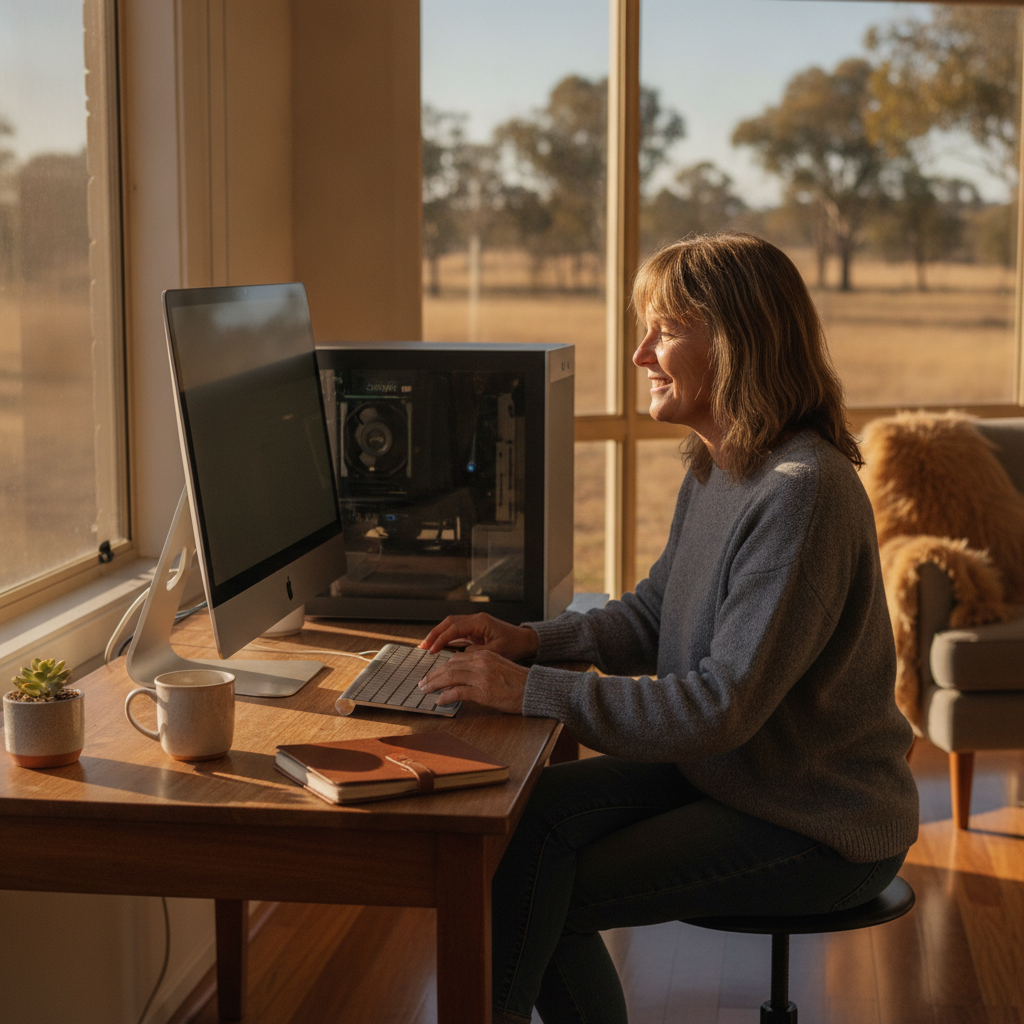 Computer cleaning in Twelve Mile Peg (2540) — a local resident at home with a clean, fast, dust-free computer running cool and quiet