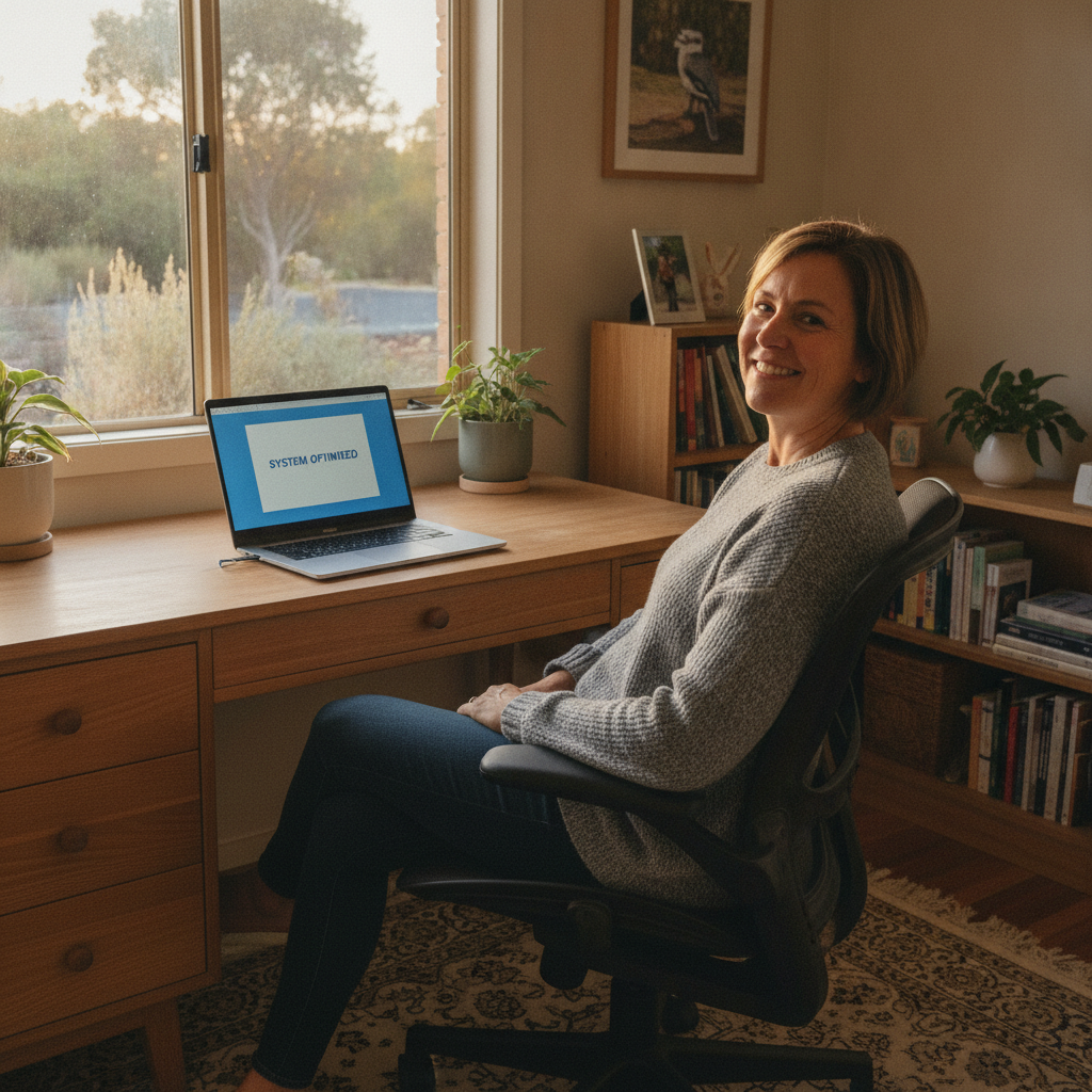Computer cleaning in Tyers (3844) — a local resident at home with a clean, fast, dust-free computer running cool and quiet