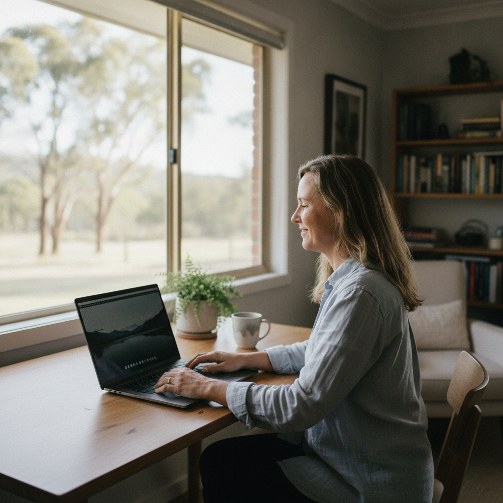 Professional computer clean-out in Tyndale (2460) — a happy New South Wales resident at home with a spotless, fast, quiet machine