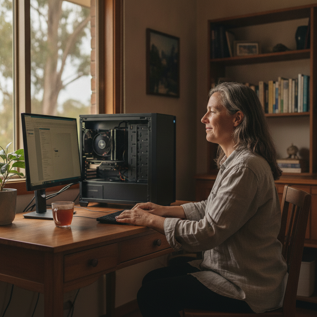 Computer cleaning in Upper Dartbrook (2336) — a local resident at home with a clean, fast, dust-free computer running cool and quiet