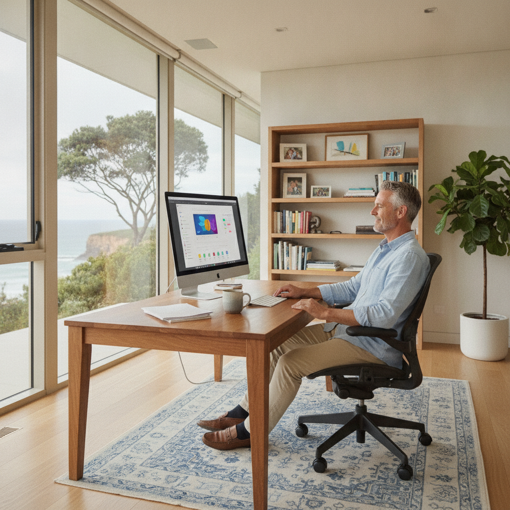 Computer cleaning in Vaucluse (2030) — a local resident at home with a clean, fast, dust-free computer running cool and quiet