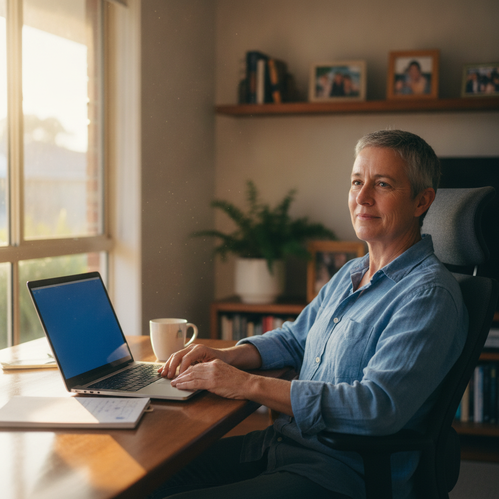 Computer cleaning in Victoria Point (4165) — a local resident at home with a clean, fast, dust-free computer running cool and quiet