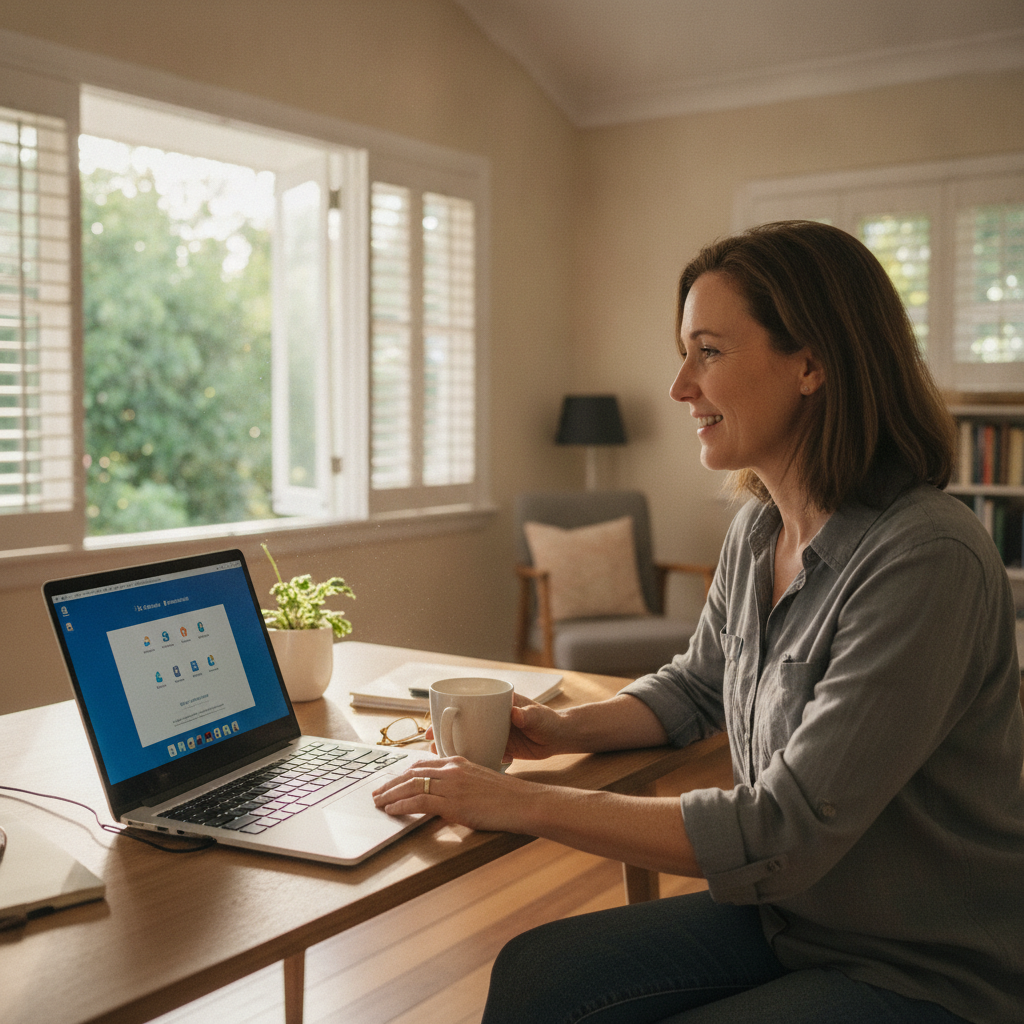 Computer cleaning in Virginia (4014) — a local resident at home with a clean, fast, dust-free computer running cool and quiet