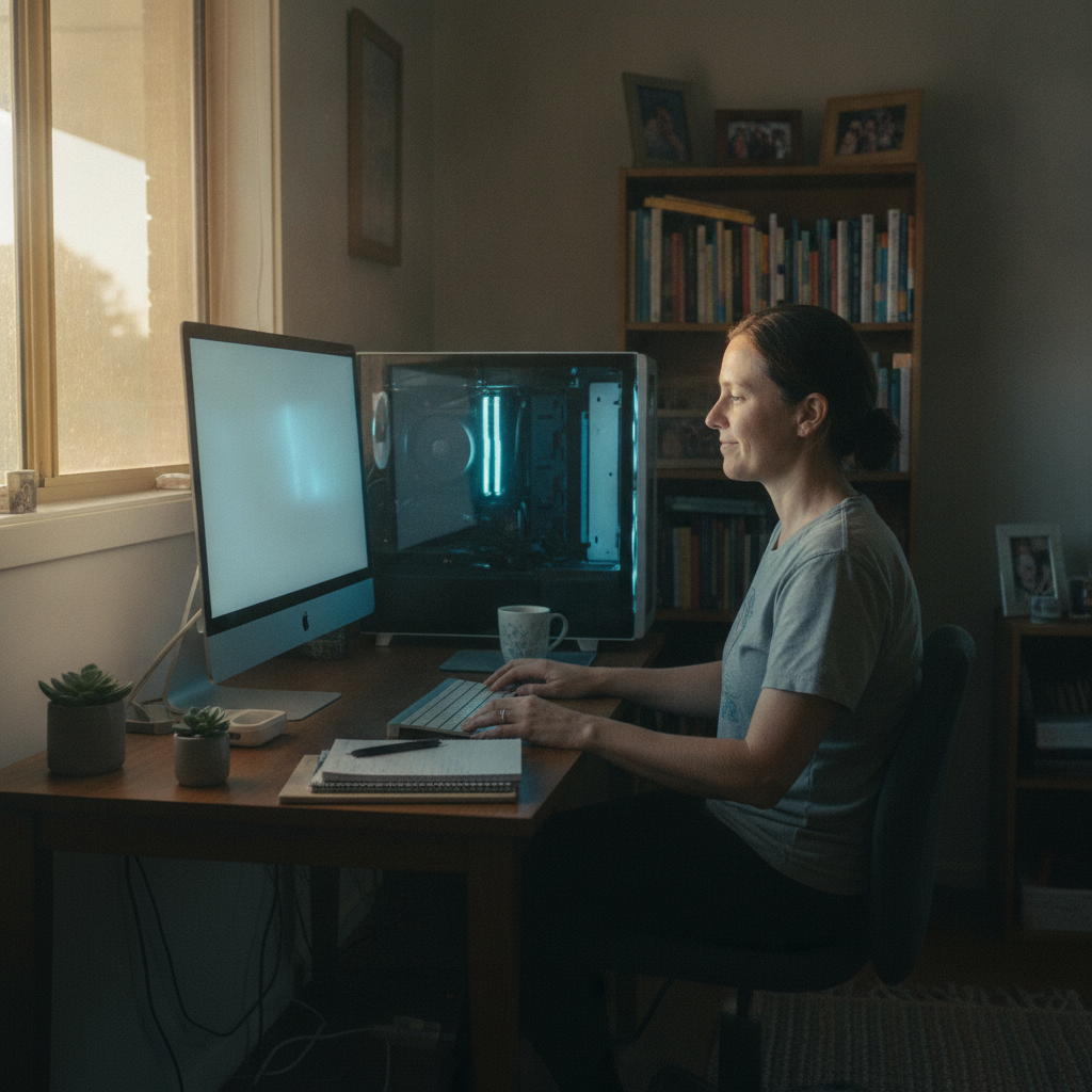 Computer cleaning in Wakeley (2176) — a local resident at home with a clean, fast, dust-free computer running cool and quiet