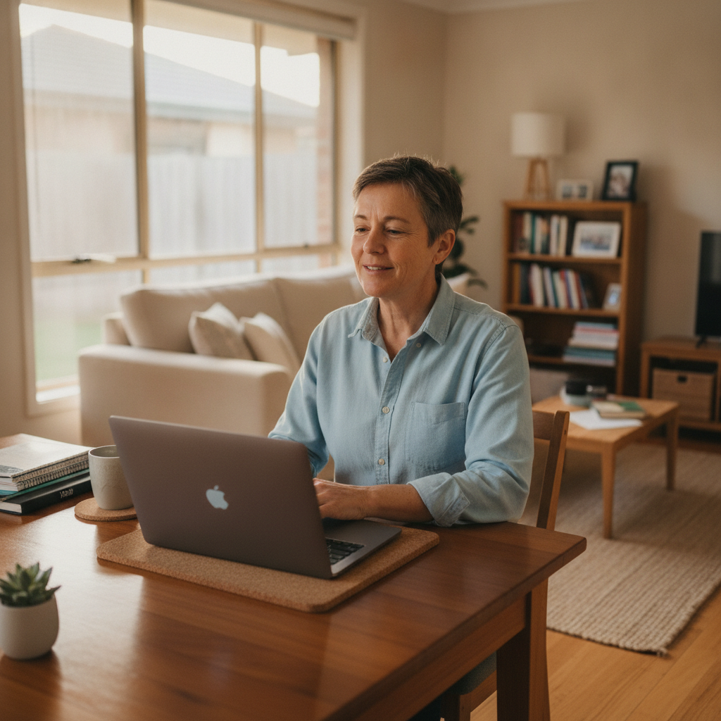Professional computer clean-out in Walkley Heights (5098) — a happy South Australia resident at home with a spotless, fast, quiet machine