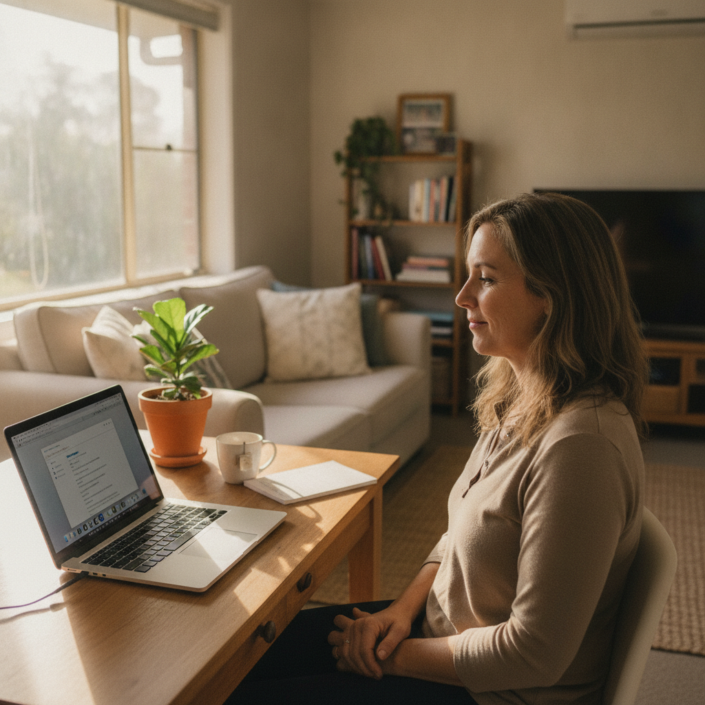 Professional computer clean-out in Wallingat (2423) — a happy New South Wales resident at home with a spotless, fast, quiet machine