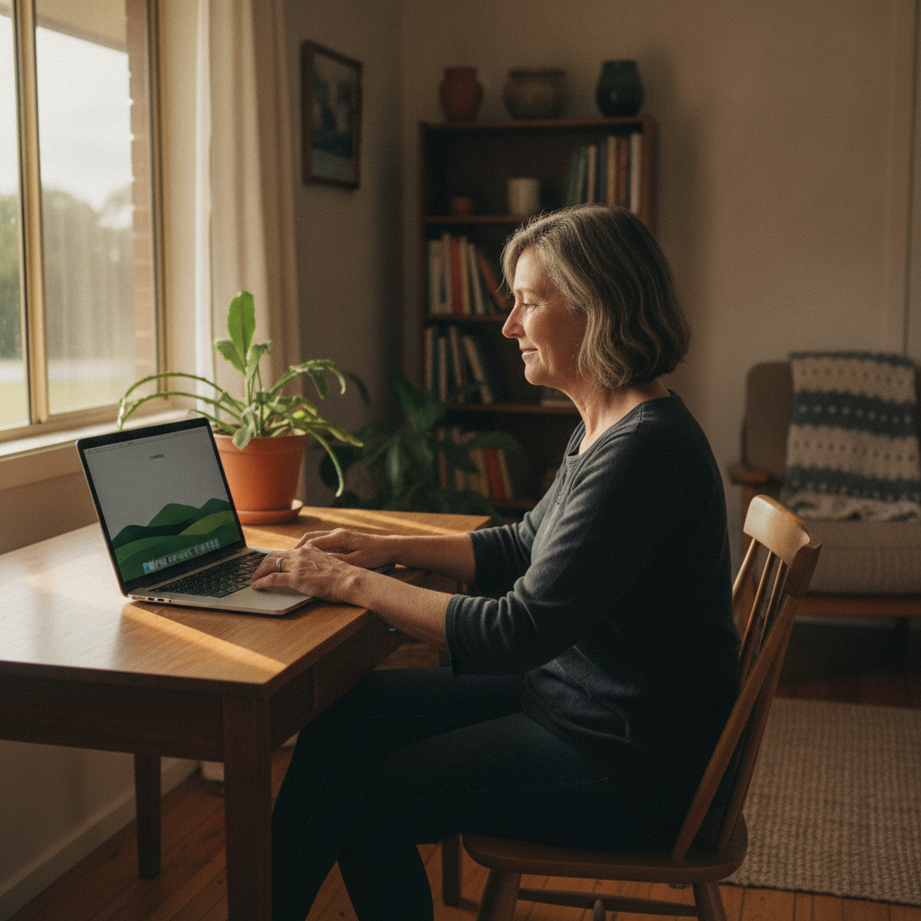 Professional computer clean-out in Wambool (2795) — a happy New South Wales resident at home with a spotless, fast, quiet machine