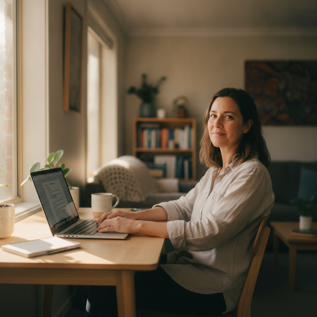 Professional computer clean-out in Wandandian (2540) — a happy New South Wales resident at home with a spotless, fast, quiet machine