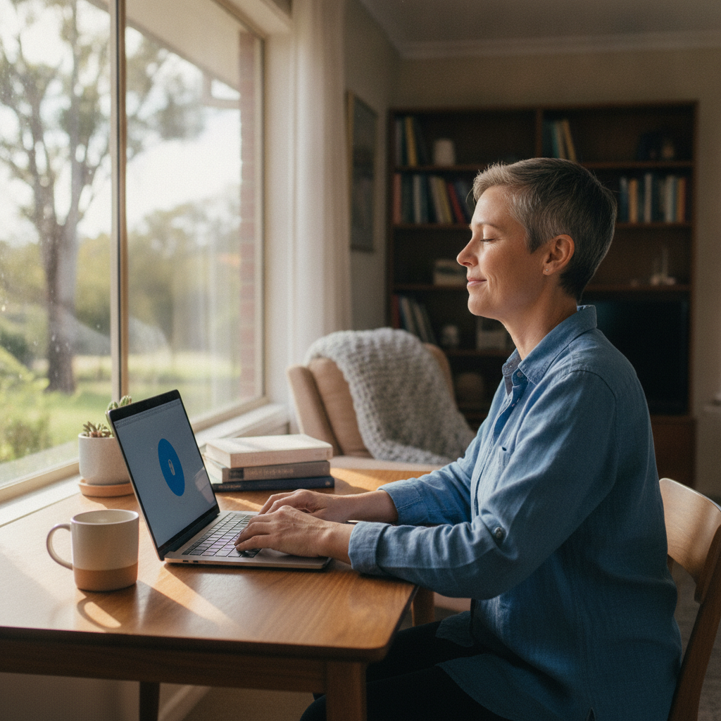 Professional computer clean-out in Wanniassa (2903) — a happy the ACT resident at home with a spotless, fast, quiet machine
