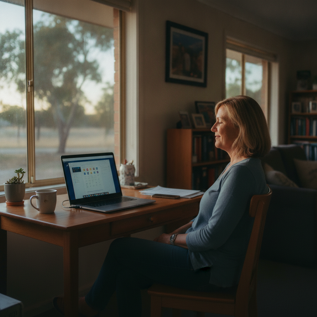 Professional computer clean-out in Warragamba (2752) — a happy New South Wales resident at home with a spotless, fast, quiet machine