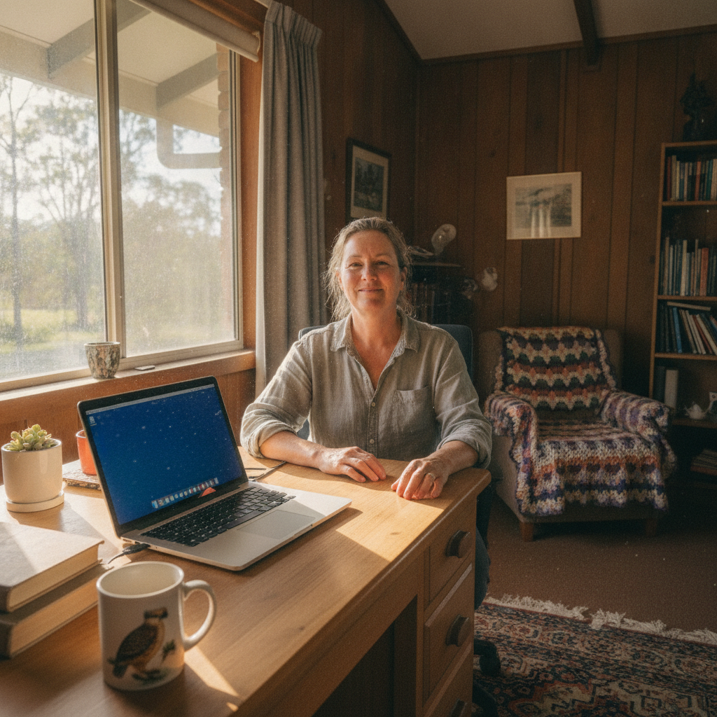 Professional computer clean-out in Warrazambil Creek (2474) — a happy New South Wales resident at home with a spotless, fast, quiet machine