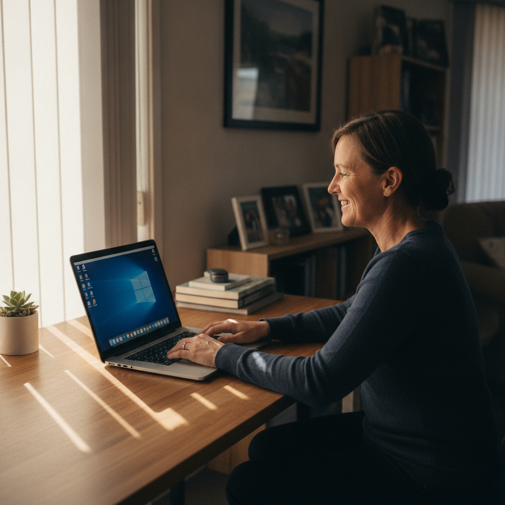 Computer cleaning in Warrenup (6330) — a local resident at home with a clean, fast, dust-free computer running cool and quiet