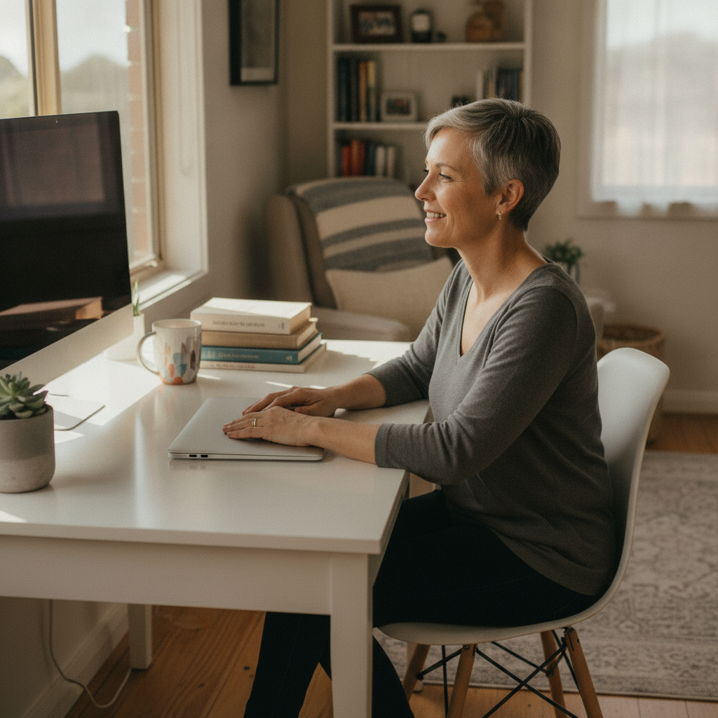 Computer cleaning in Waterloo (6228) — a local resident at home with a clean, fast, dust-free computer running cool and quiet