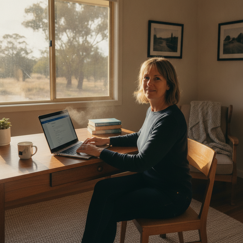 Professional computer clean-out in Wattamondara (2794) — a happy New South Wales resident at home with a spotless, fast, quiet machine