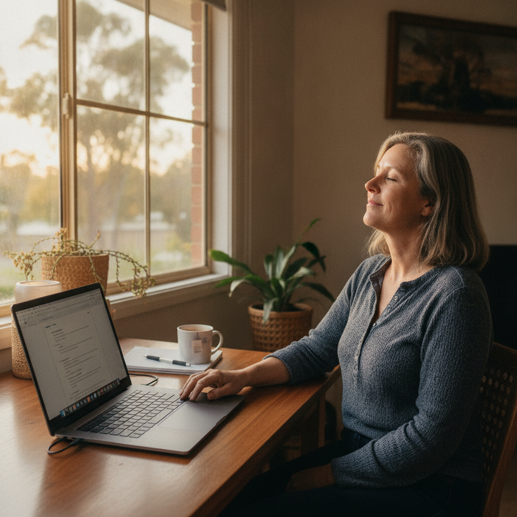 Professional computer clean-out in Waugorah (2711) — a happy New South Wales resident at home with a spotless, fast, quiet machine