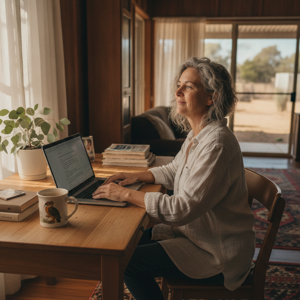Professional computer clean-out in Weelong (2871) — a happy New South Wales resident at home with a spotless, fast, quiet machine