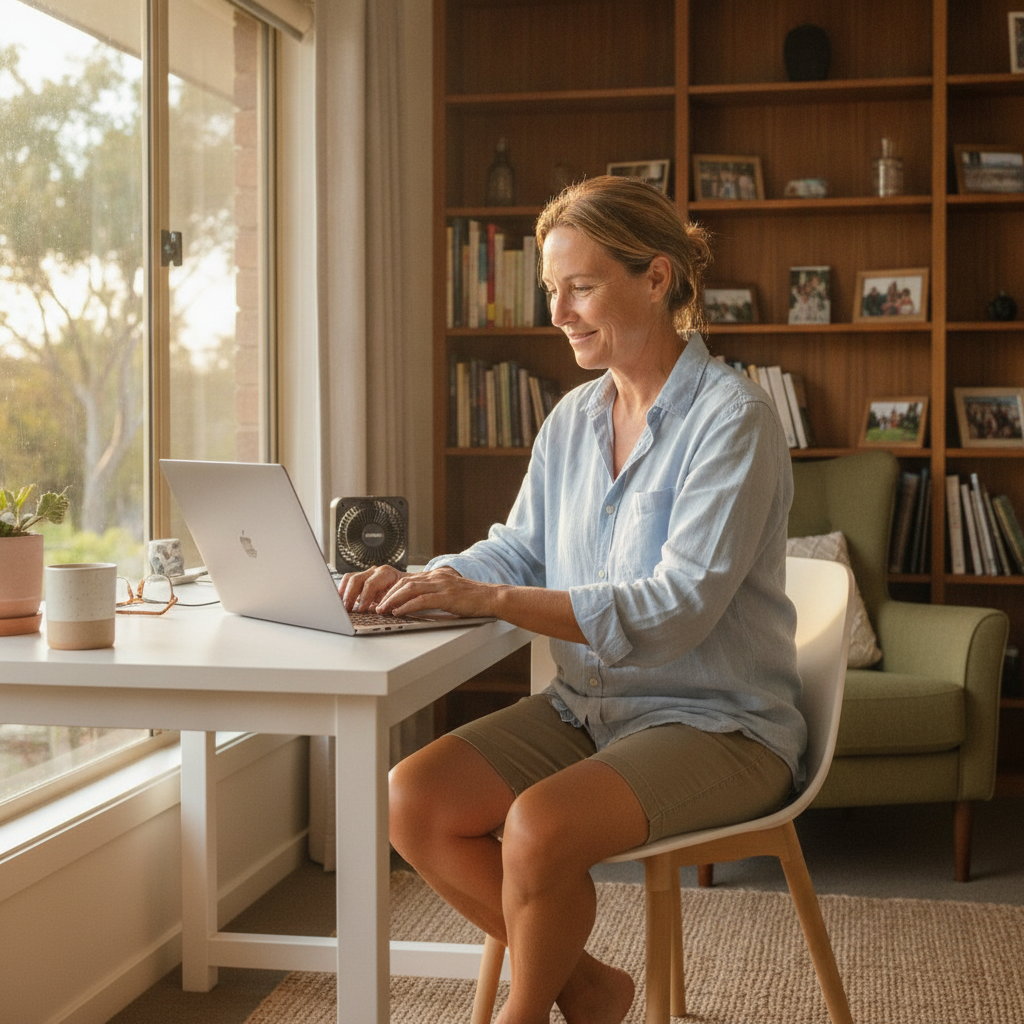 Computer cleaning in Wembley Downs (6019) — a local resident at home with a clean, fast, dust-free computer running cool and quiet