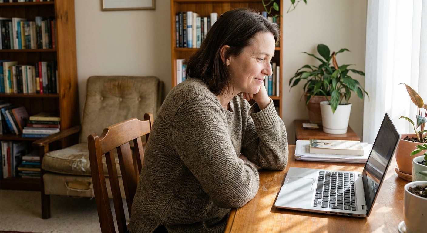 Professional computer clean-out in Werribee (3030) — a happy Victoria resident at home with a spotless, fast, quiet machine
