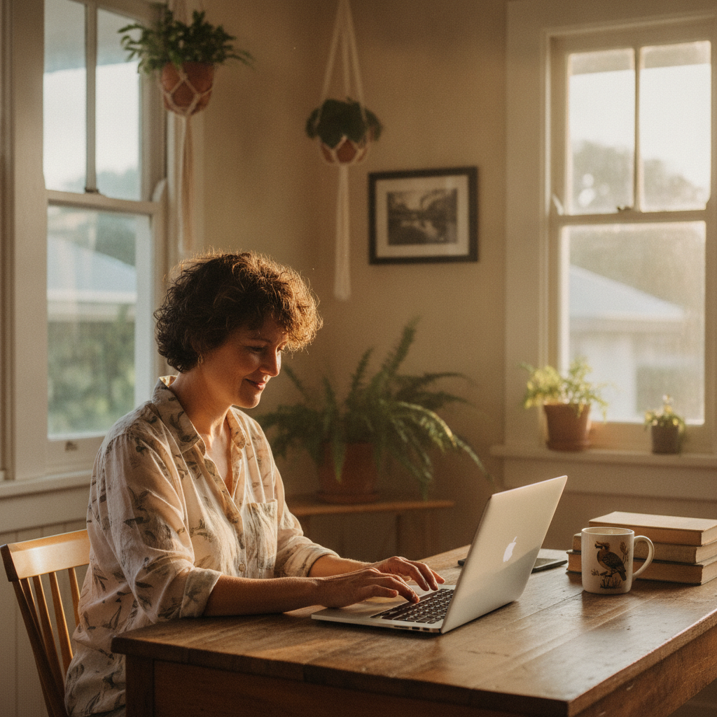 Computer cleaning in West End (4101) — a local resident at home with a clean, fast, dust-free computer running cool and quiet