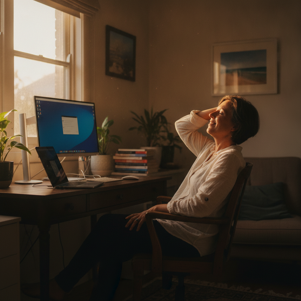 Computer cleaning in West End (4810) — a local resident at home with a clean, fast, dust-free computer running cool and quiet