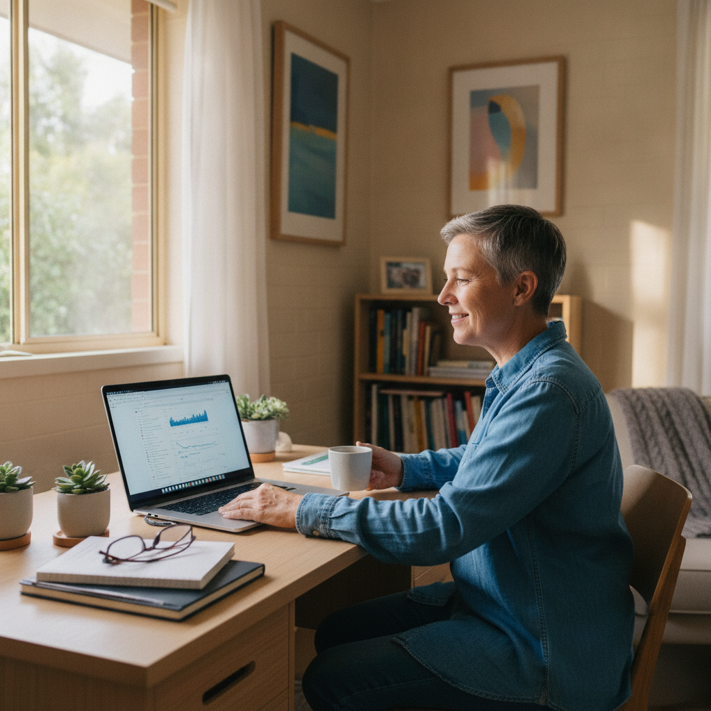 Computer cleaning in West Gosford (2250) — a local resident at home with a clean, fast, dust-free computer running cool and quiet
