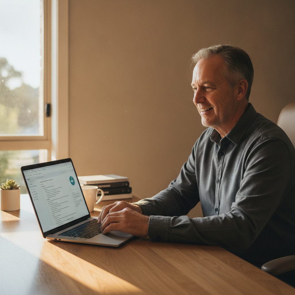 Professional computer clean-out in West Richmond (5033) — a happy South Australia resident at home with a spotless, fast, quiet machine