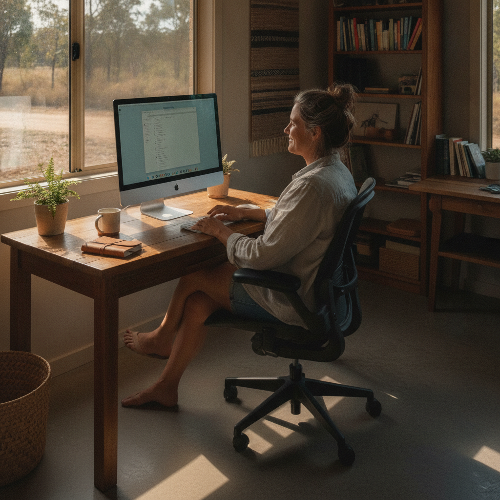 Professional computer clean-out in West Wiangaree (2474) — a happy New South Wales resident at home with a spotless, fast, quiet machine