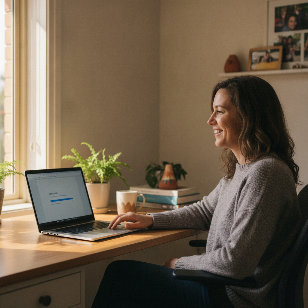 Computer cleaning in Westbourne Park (5041) — a local resident at home with a clean, fast, dust-free computer running cool and quiet