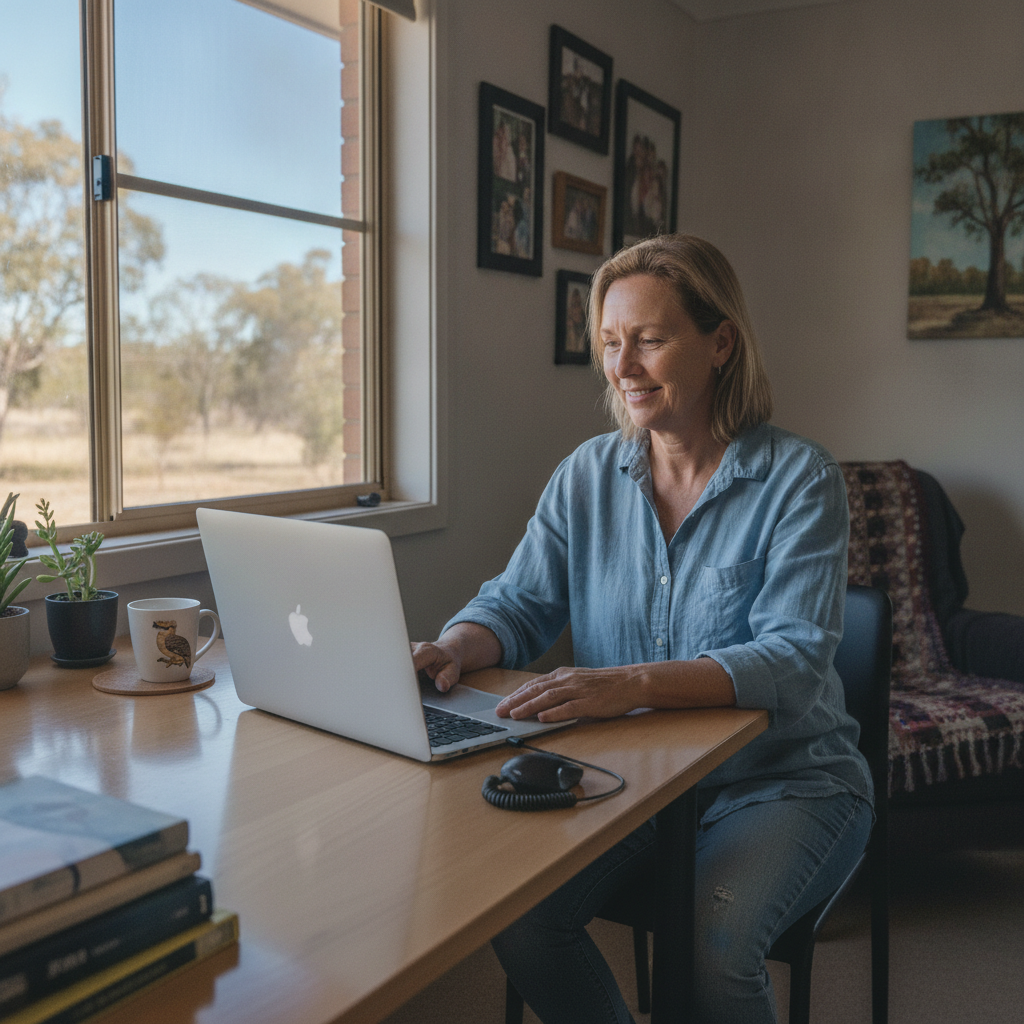 Professional computer clean-out in Whiporie (2469) — a happy New South Wales resident at home with a spotless, fast, quiet machine