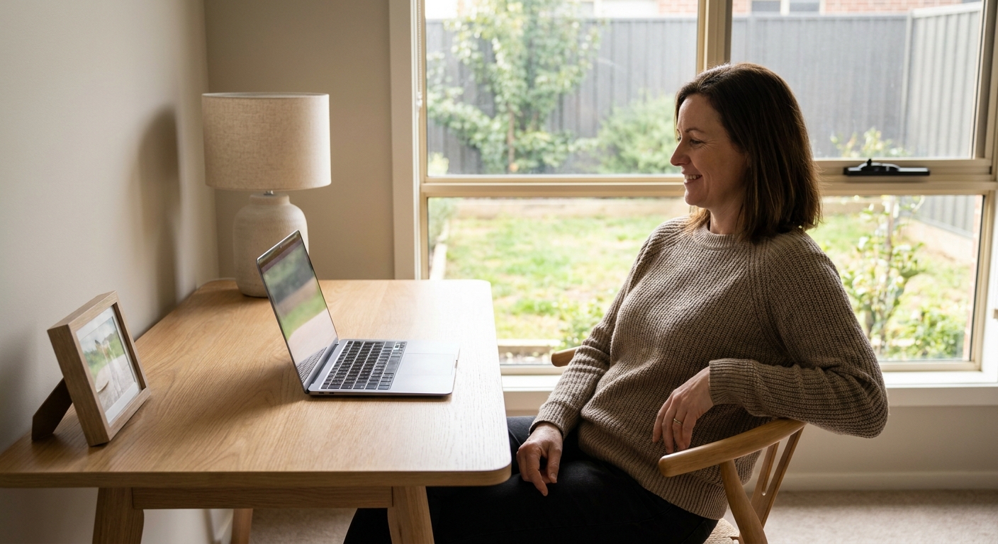 Professional computer clean-out in Whittlesea (3757) — a happy Victoria resident at home with a spotless, fast, quiet machine