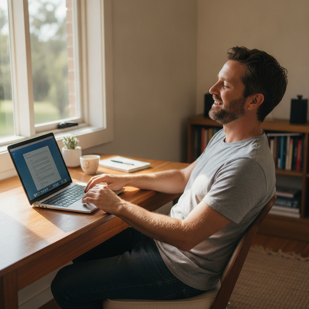 Computer cleaning in Wildes Meadow (2577) — a local resident at home with a clean, fast, dust-free computer running cool and quiet